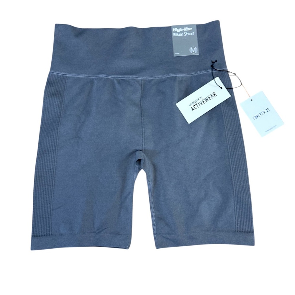 Forever 21 Gray Bike Shorts with Elastic Waistband